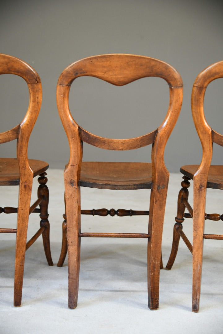 4 Victorian Beech Kitchen Chairs