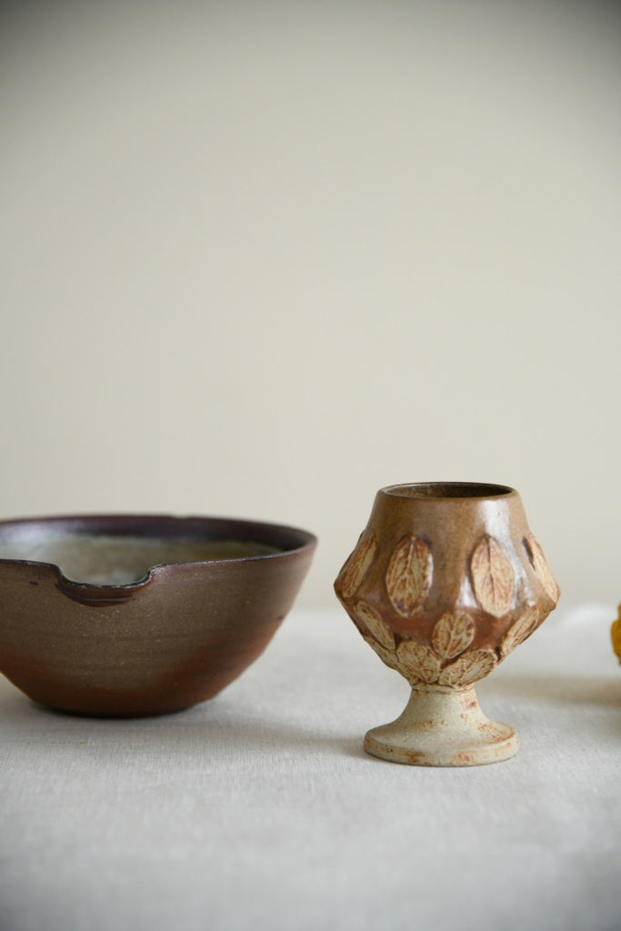Studio Pottery Bowl and Goblet