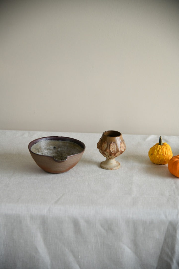 Studio Pottery Bowl and Goblet