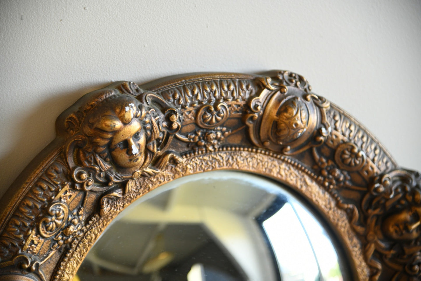 Convex Gilt Plaster Mirror