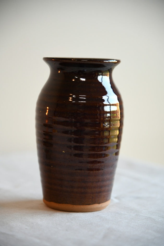 Brown Glazed Studio Pottery Vase