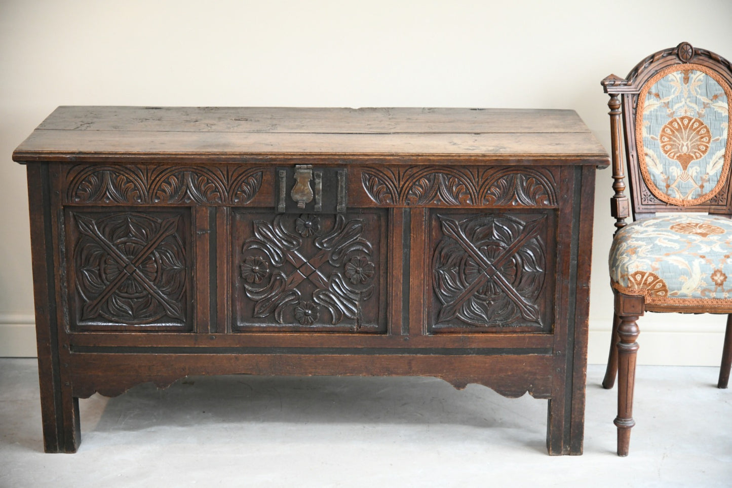 English Carved Oak Coffer