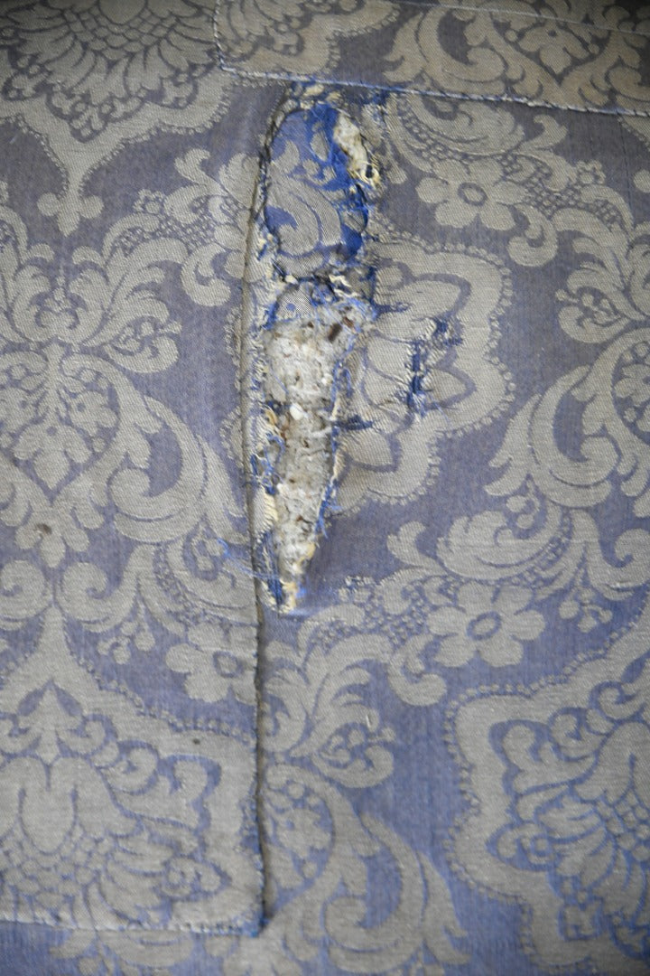 Antique Upholstered Box Ottoman Seat Blanket Storage