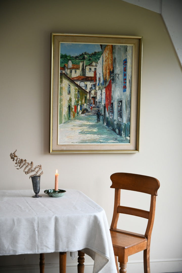 Portugese Oil Painting - Street Scene
