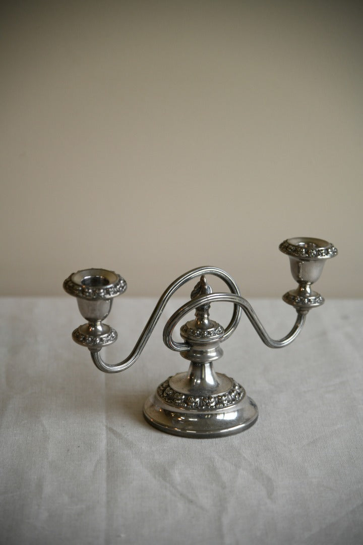 Silver Plate Twin Arm Candelabra