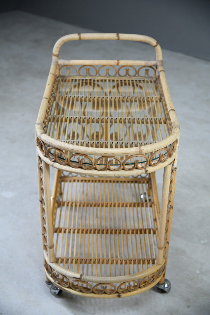 Vintage Retro Wicker Cocktail Drinks Hostess Trolley