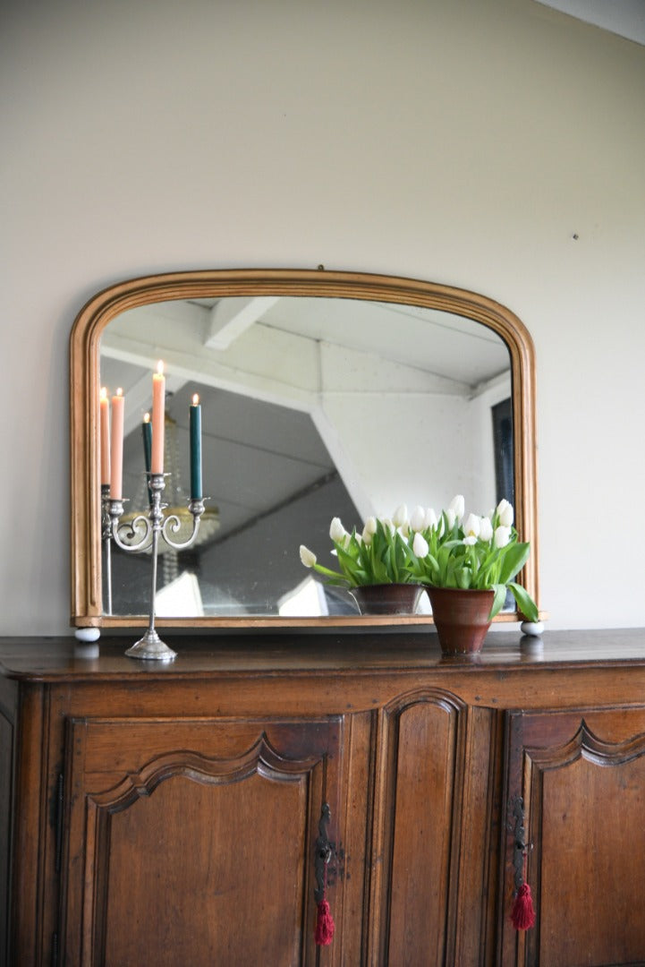 Antique Gilt Victorian Overmantle Mirror