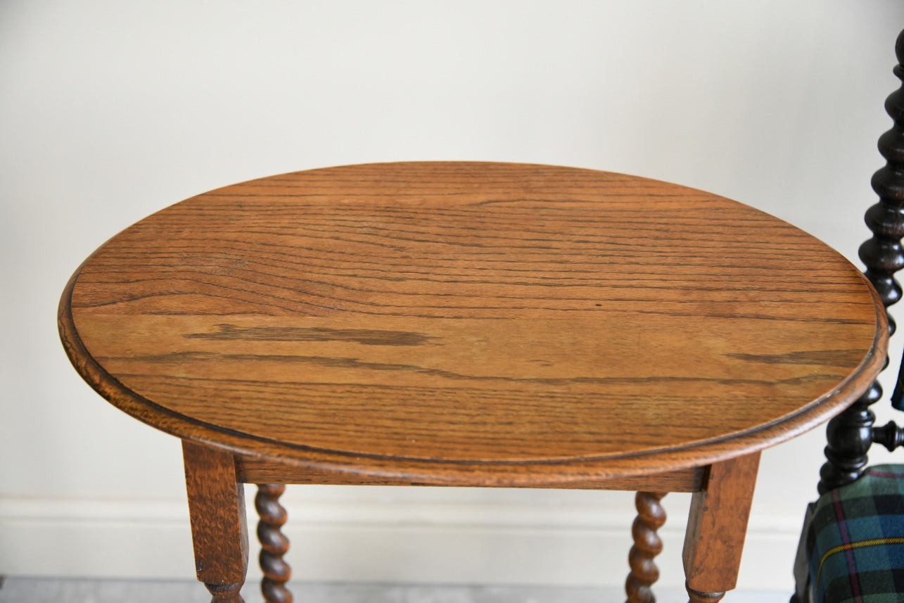 Oak Barley Twist Side Occasional Table