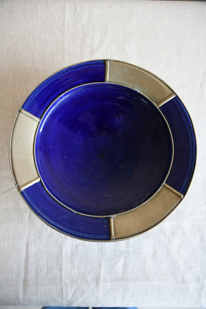 Decorative Eastern Blue Metal Mounted Dish