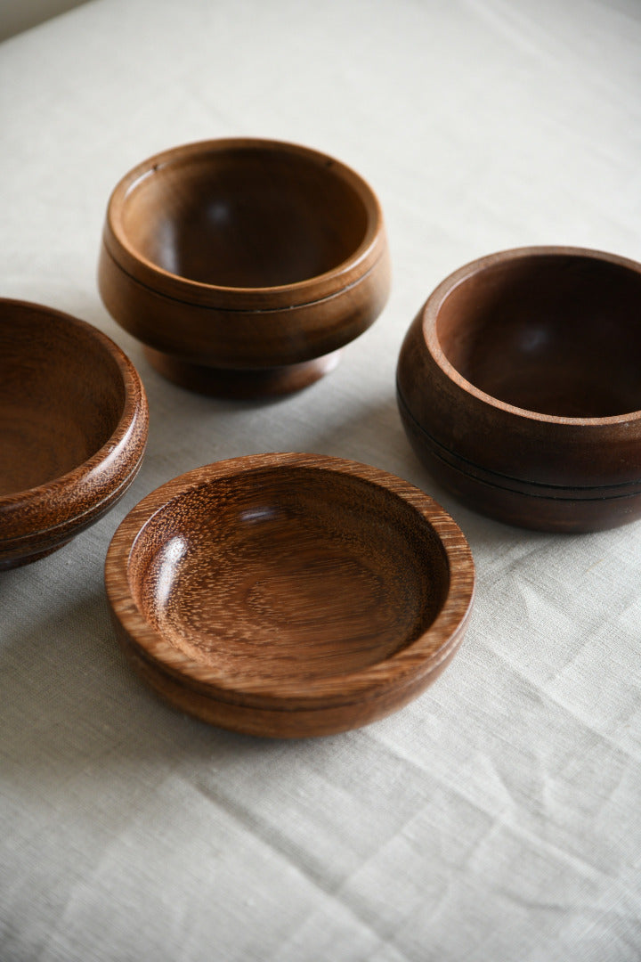 4 Turned Wooden Bowls