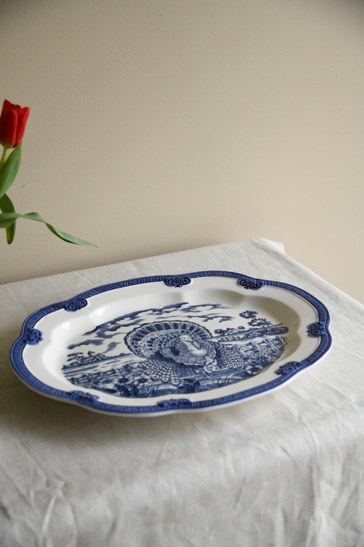 Blue & White Turkey Platter