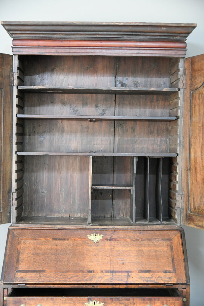 Georgian Oak Bureau Bookcase