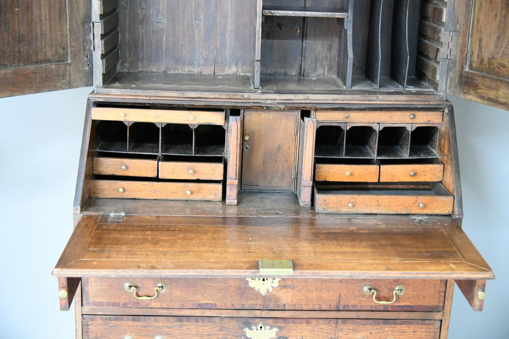Georgian Oak Bureau Bookcase