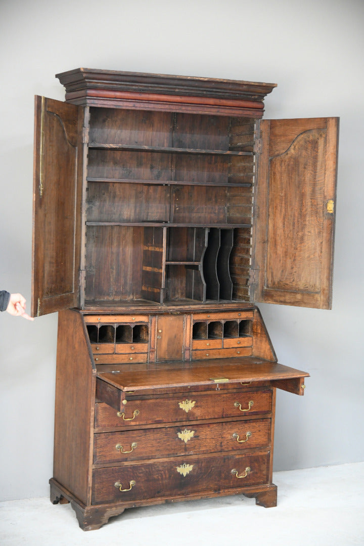 Georgian Oak Bureau Bookcase