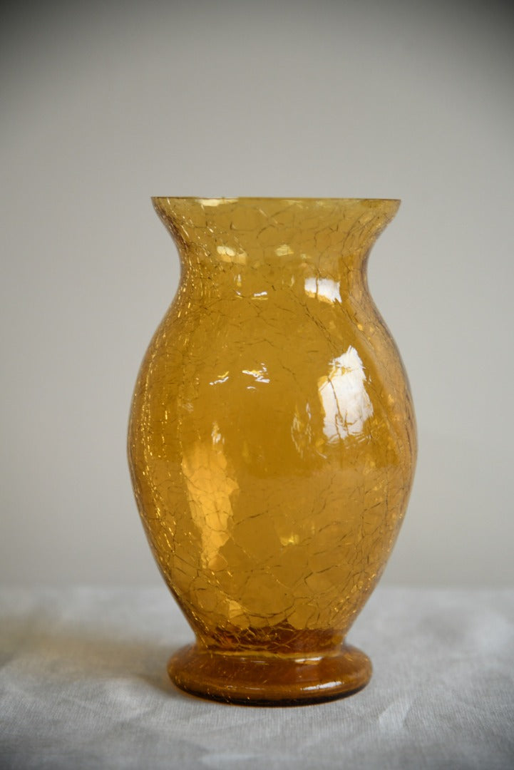 Amber Crackle Vase