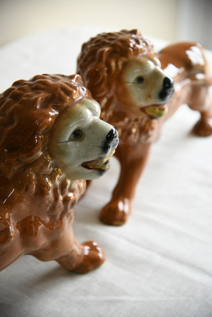 Pair of Staffordshire Lions