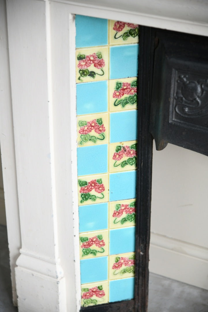 Original Antique Edwardian Art Nouveau Cast Iron Fire Surround