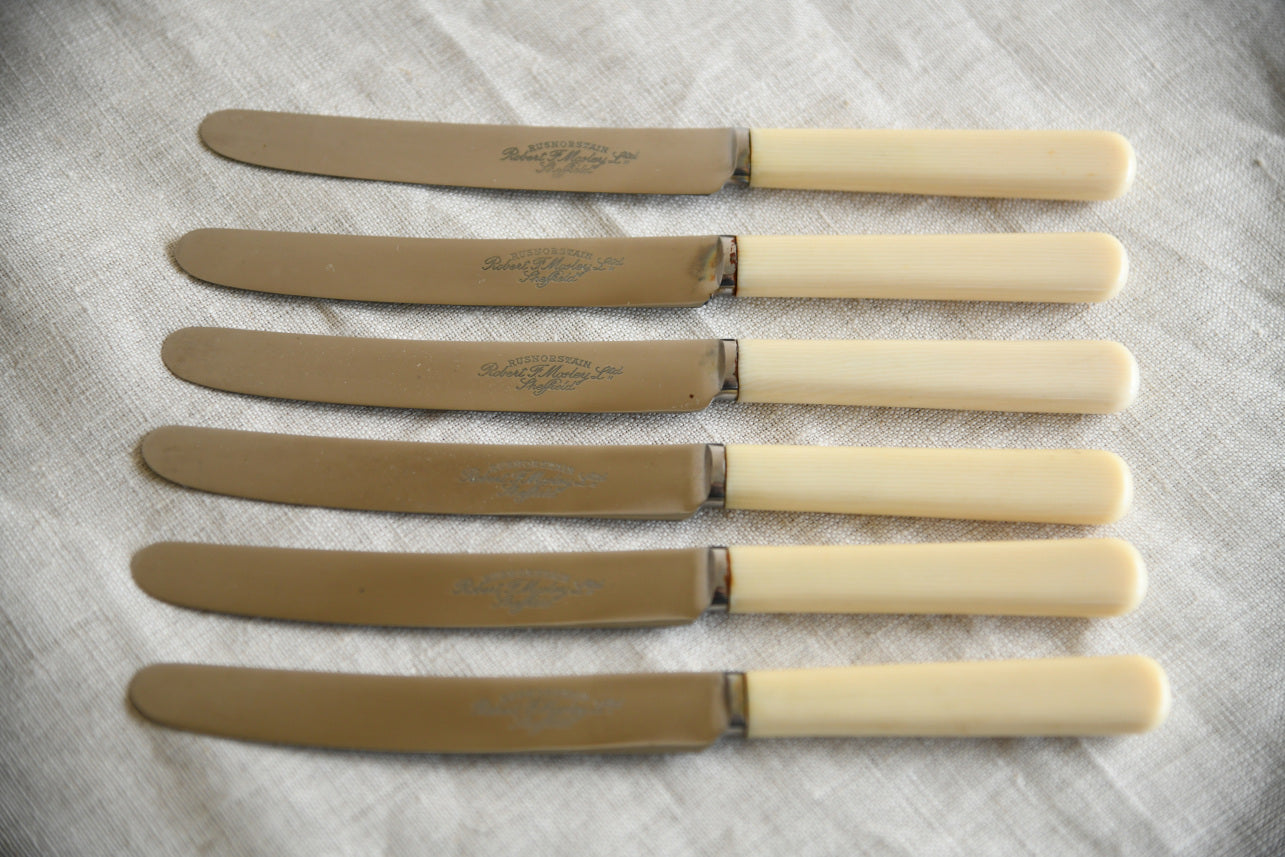 6 Vintage Rusnorstain Butter Knives
