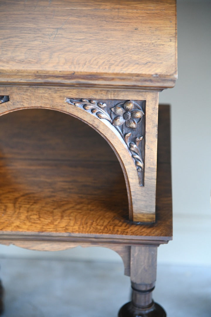 Victorian Square Oak Side Table