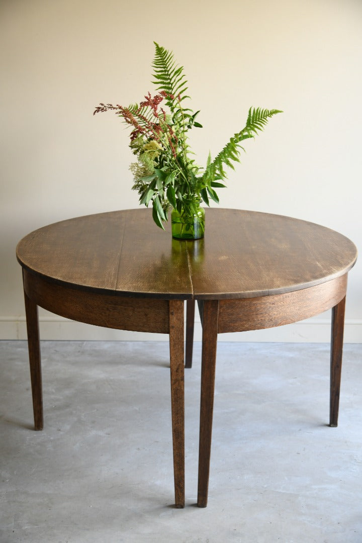 Large Georgian Oak D End Dining Table