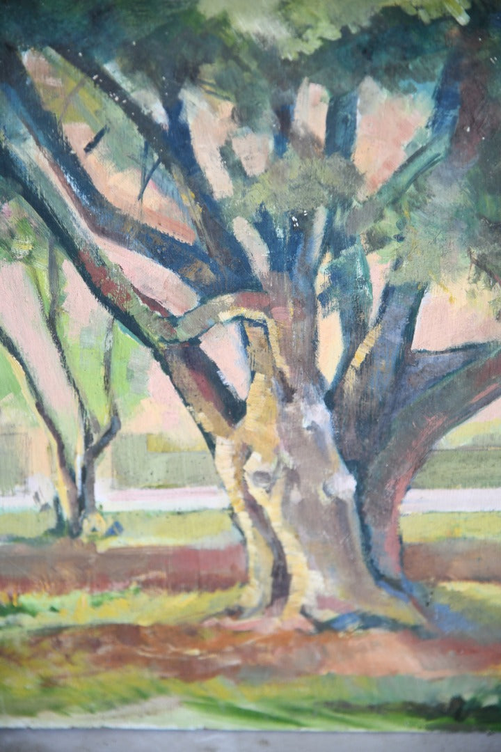 Trees Landscape Oil On Board