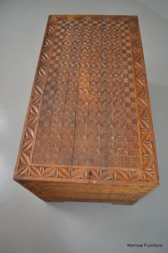 Oriental Geometric Blanket Box - Kernow Furniture