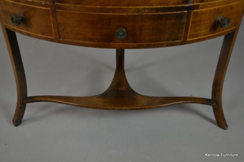 Mahogany 19th Century Bow Front Corner Washstand - Kernow Furniture