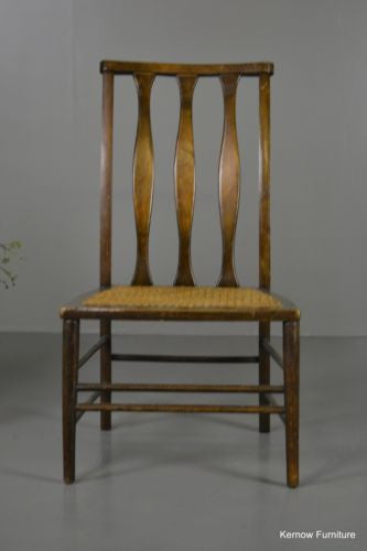 Edwardian Beech & Cane Chair - Kernow Furniture