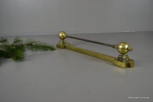 Antique 19th Century Brass Adjustable Fire Fender - Kernow Furniture