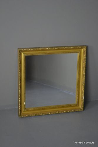 Modern Square Gilt Wall Mirror - Kernow Furniture