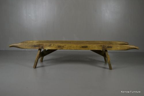 Antique 19th Century Rustic Pine Coffin Bier Stand - Kernow Furniture