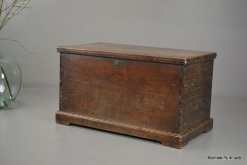 Antique 19th Century Solid Teak Trunk Blanket Box - Kernow Furniture