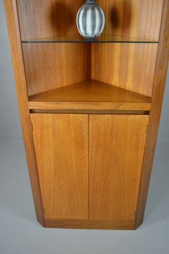 Retro Teak Corner Cabinet Dresser Cupboard - Kernow Furniture