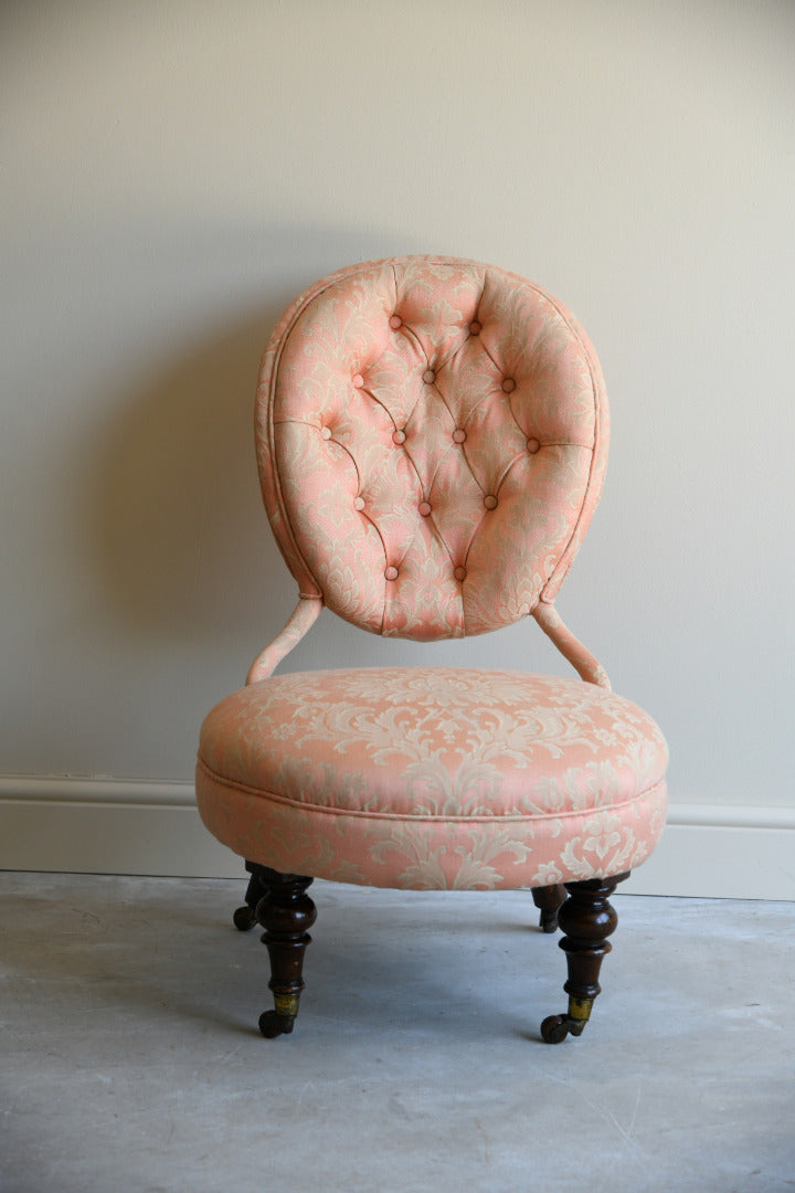 Victorian Pink Upholstered Bedroom Chair