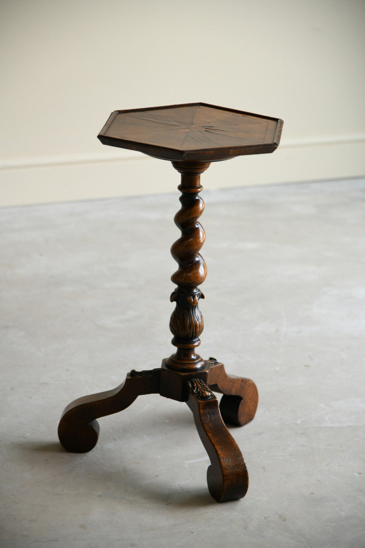 Antique Hexagonal Walnut Wine Table