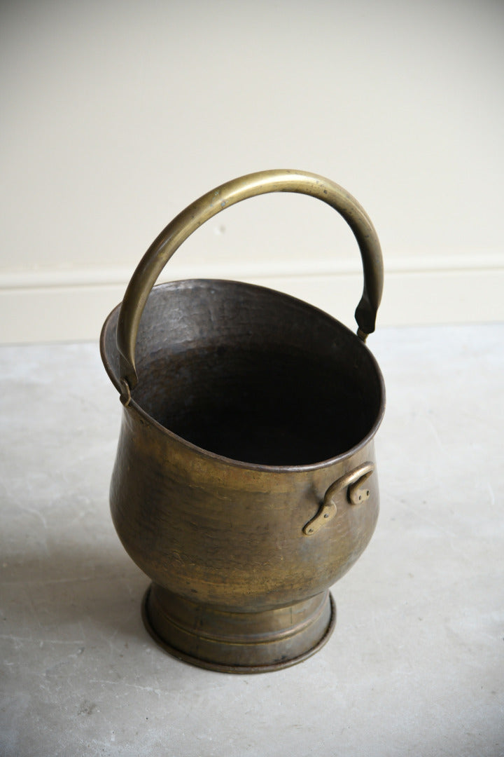 Hammered Brass Coal Bucket