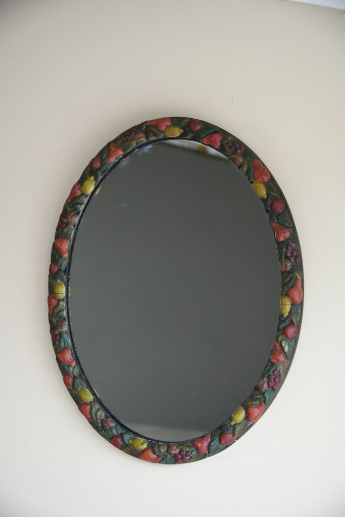 Early 20th Barbola Fruit Mirror