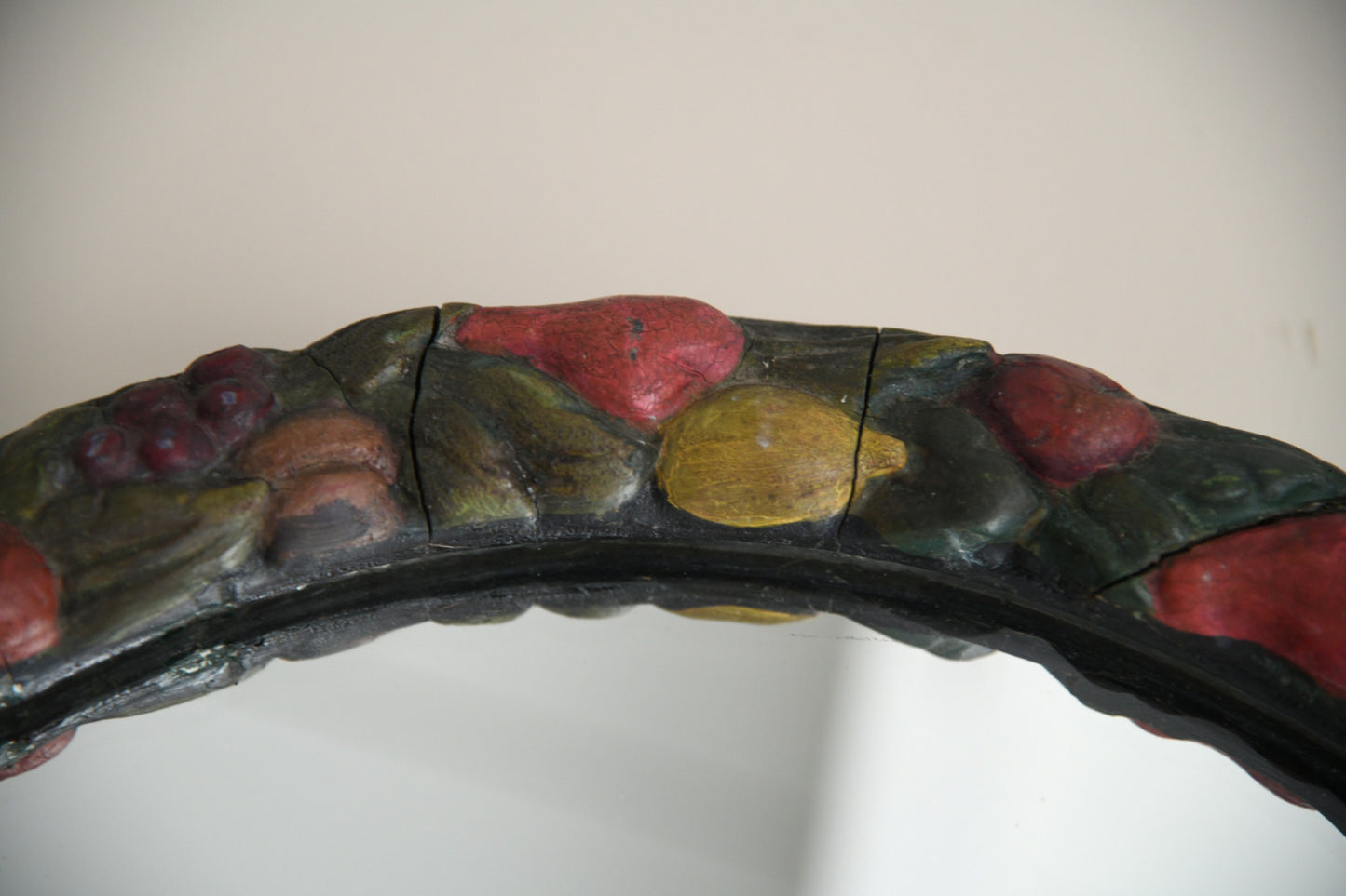 Early 20th Barbola Fruit Mirror