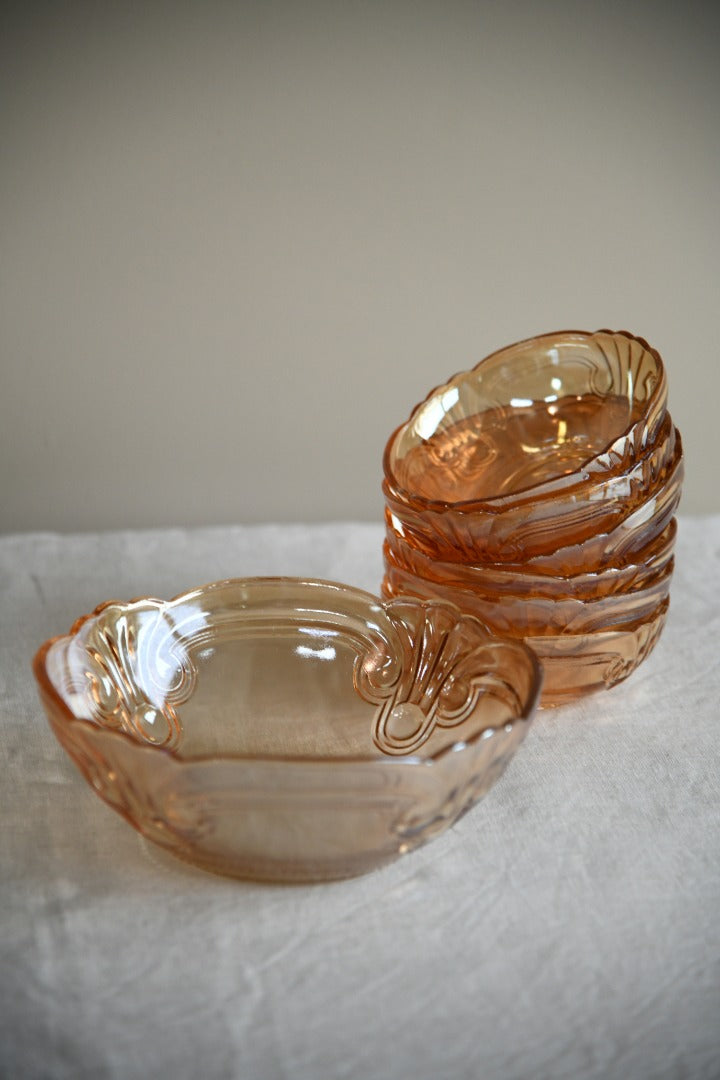 Amber Glass Dessert Set
