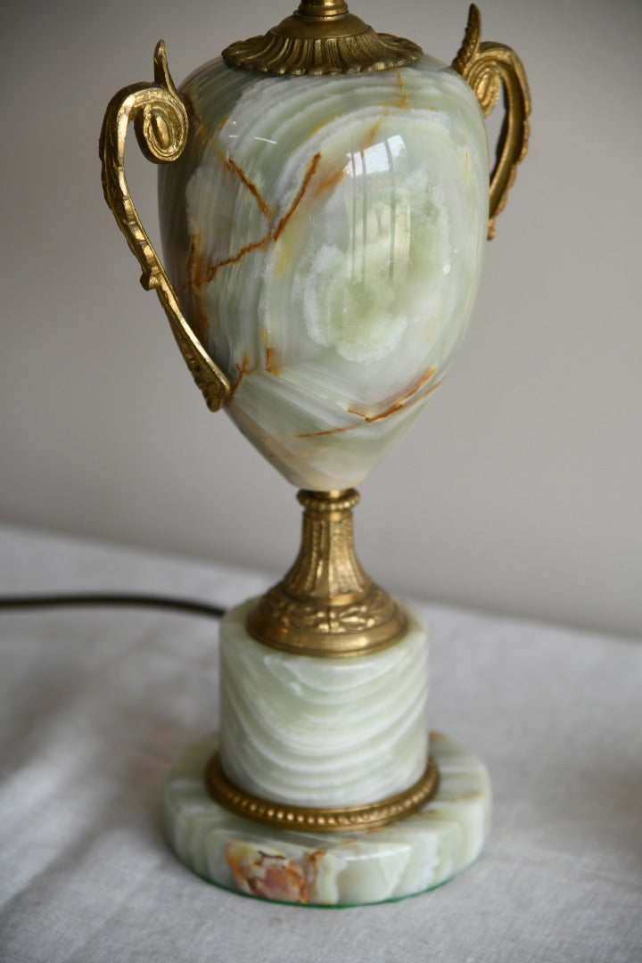 Single Large Green Onyx Table Lamp