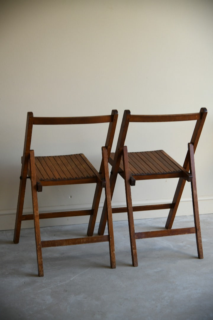 Pair Vintage Folding Chairs