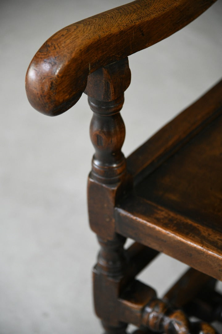 Pair Oak Carolean Style Chairs