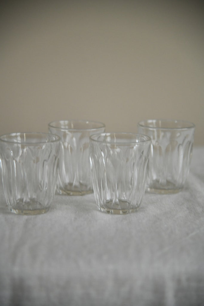 4 Small Vintage Water Glasses