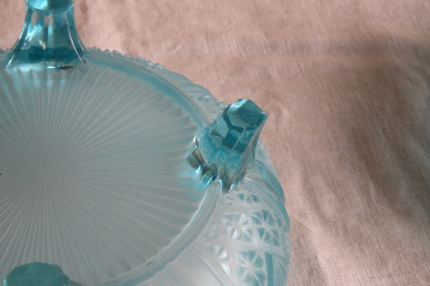 Pair Vintage Blue Glass Bowls