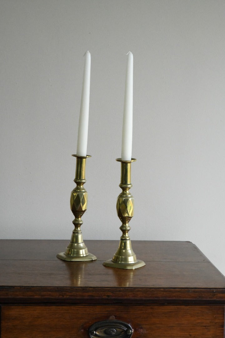 Pair Antique Swedish Brass push up Candlesticks – Decorative Antiques UK