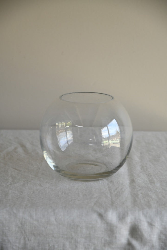 Clear Glass Round Bowl Vase