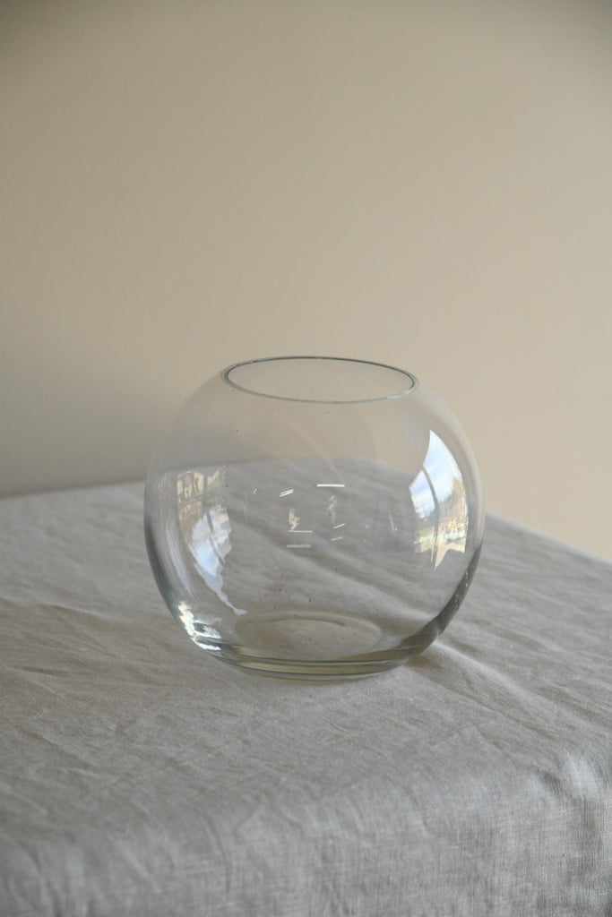 Clear Glass Round Bowl Vase