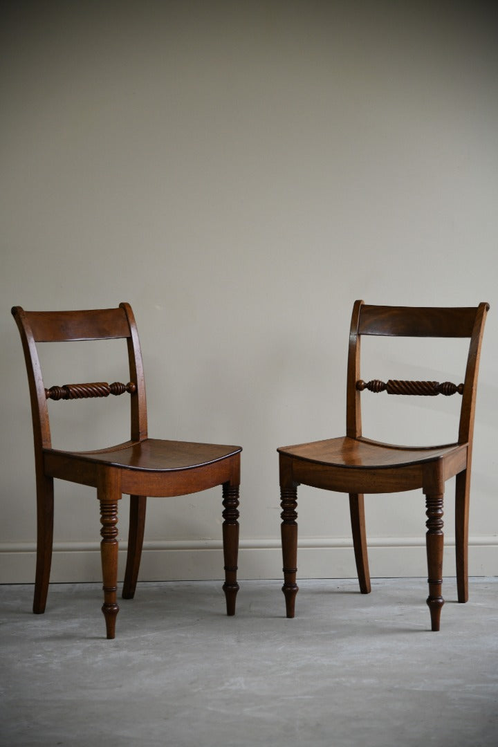 Set 4 Early 19th Century Mahogany Kitchen Chairs