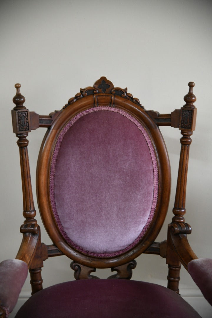Victorian Walnut Ladies Easy Chair