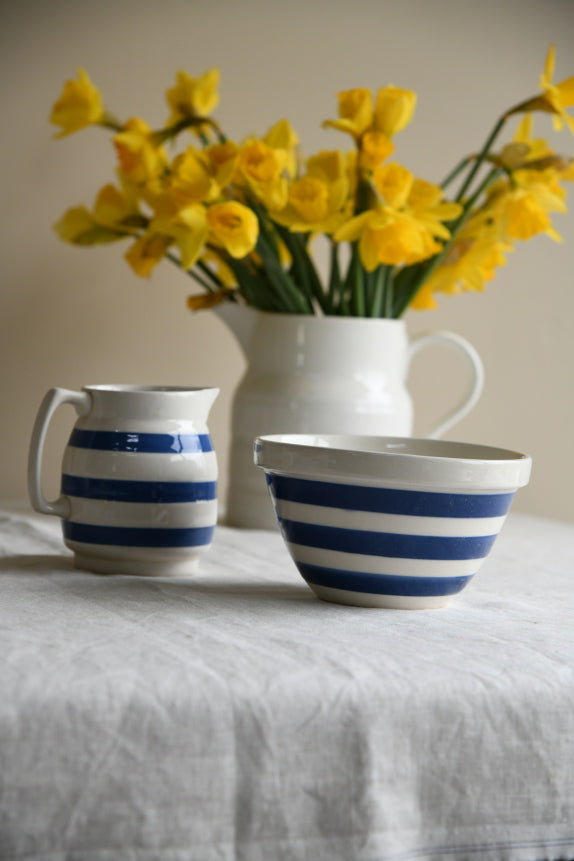 Striped Jug & Bowl